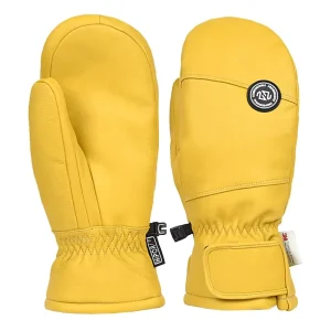 Genuine Leather Winter Mitten Water Repellent Ski Gloves for Men and Women Snowboarding Sports