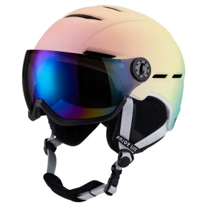 Gradient Color Ski Helmet with Integrated Goggles for Adults Men and Women Winter Snow Sports
