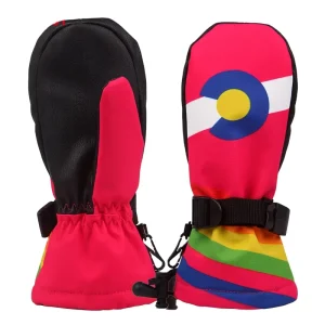 HBG 0950 Thicken Warm Lining Children Snowboard Boys Girls Windproof Waterproof Snow Ski Kids Winter Ski Mittens
