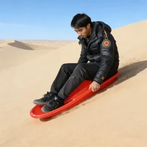 HDPE Plastic Toboggan Snow Sled With Double Handles Kids Adult Grass Sand Skiing Slider Board Outdoor Winter Sport