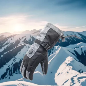 HKL-252 Water-Resistant Anti-Slip Touchscreen Racing Ski Gloves, Breathable Polyester, USB Heated