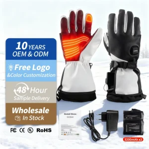Heated Glove Liners for Men and Women Rechargeable Waterproof Nylon Winter Thin Work Gloves Arthritis Raynaud’s Relief