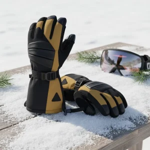Heated Gloves 6400mAh Rechargeable Battery Touchscreen Non-Slip Adjustable Wrist Skiing Auto Heat Winter Gloves