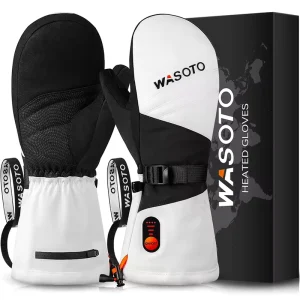 Heated Ski Gloves Men Women Mittens Electric Rechargeable Battery Gloves for Winter Skiing Skating Snow Camping Hiking