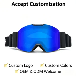 Heated Ski Goggles Magnetic Cylindrical Lens Detachable Nose Pad Adjustable Strap Anti-Fog Performance