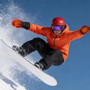 Heated Ski Mittens Battery Powered Waterproof Electric Heated Snow Gloves 3 Heat Settings For Men Women Skiing Snowboarding