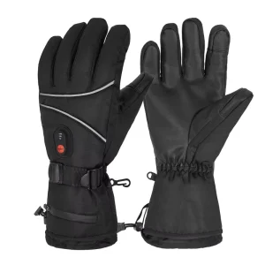 Heated Waterproof Ski and Snowboarding Gloves for Motorcycle Racing and Winter Sports