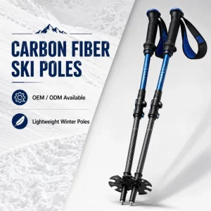 Heavy Duty Aluminum Carbon Backcountry Ski Poles Adjustable Powder Snow Poles for OEM Brands