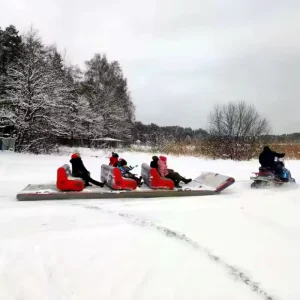 Heavy Duty Giant Inflatable Toboggan Snow Sled Tube for Adults Kids Winter Outdoor Sledding