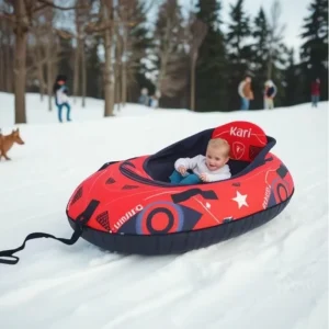 Heavy-Duty Inflatable Snow Tube Sled for Kids and Adults
