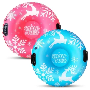 Heavy Duty Inflatable Snow Tube for Kids with Handles