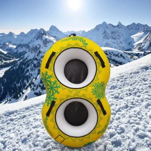 Heavy-Duty Inflatable Snow Tube with Hard Bottom and Nylon Cover