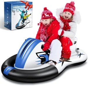 Heavy Duty Inflatable Snowmobile Sled Tube with Handles for Kids and Adults