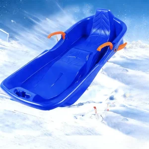 Heavy Duty PE Sledge Toboggan for Outdoor Downhill Fun Multi Purpose Winter Toy With Handles Kids Adults Snow Play
