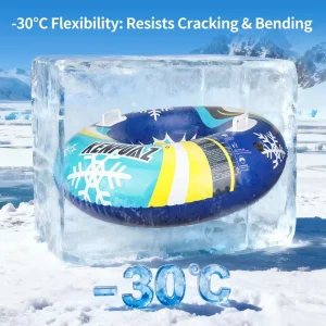 Heavy Duty PVC Inflatable Snow Tube for Kids and Adults with Towable Rope