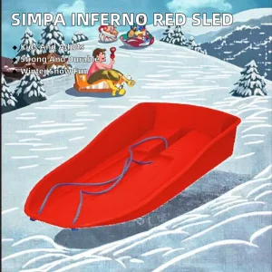 Heavy-Duty Plastic Snow Sledge Toboggan for Kids and Adults, Multicolor
