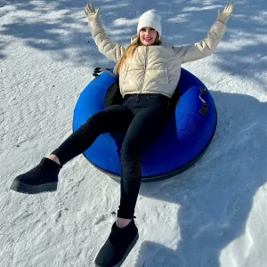 Heavy Duty Rubber Inflatable Snow Tube for Sledding