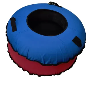 Heavy Duty Snow Tube Inflatable Snow Sledding Tube 600D Canvas Cover and Smooth Bottom with Rubber Pull Ring and 32inch
