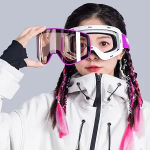 High END Magnetic Ski Goggles Snow Glasses with Full Revo Double Layers UV400 Anti fog for Outdoor Winter Sport Snowboarding