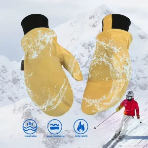 High Quality Colors Best Selling Fitting Leather Snowboard Outdoor Mitten Winter Thickened Keep Warm Hand Gloves