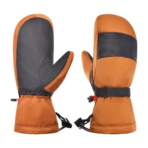 High Quality Custom Winter Insulated Kid Ski Mitten Children Orange Cute Softness Snowboarding Ski Mittens