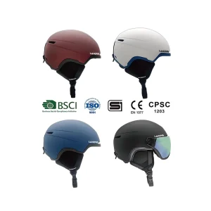 High Quality Dual Sport In Mold Ski Helmet with Goggles for Winter and Dirt Sports PC Shell EPS Lined Ski Helmets