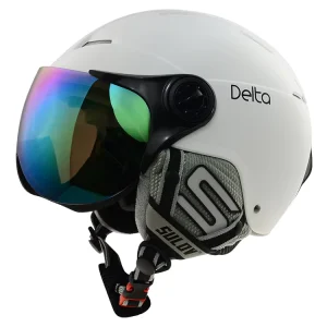 Hot Selling ABS Ski Helmet Black White Grey Color Adult Lightweight Snowboarding Safety Helmet with Detachable Visor Goggle