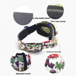 Hot Selling Adult Freestyle Skiing Goggles Windproof Anti fog Lenses Prescription Glasses Compatible Customized for Winter