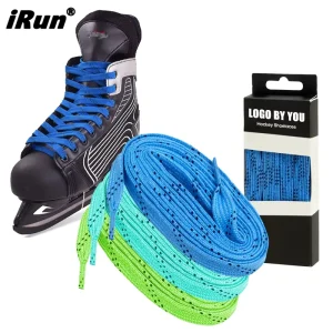 IRun Customized Color Durable Waxed Hockey Skate Shoe Laces Ice Hockey & Rollerblade Skates Shoelaces