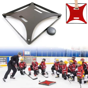 Ice Hockey Puck Rebounder with Rubber Adjustable Spike Heavy Duty Training Equipment Triangle Rectangle Square Re bounder