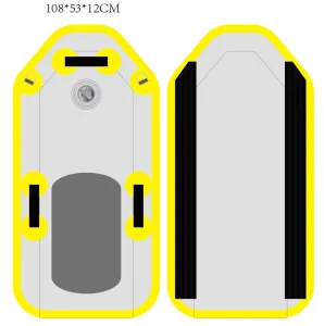 Inflatable Air Deck Toboggan Ski Board with Handles