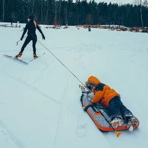 Inflatable Air Deck Toboggan Snow Tube for Skiing