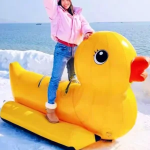 Inflatable Banana Boat and Yellow Duck Snow Tube, Heavy-Duty PVC, Towable