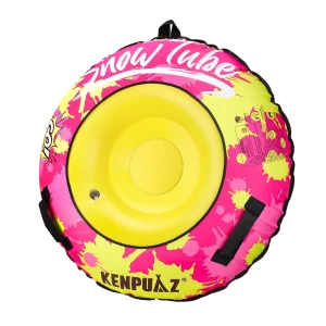 Inflatable PVC Snow Tube with Cover, Towable Design, and Thickened Bottom