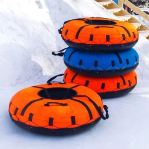 Inflatable Rubber Snow Tube Multi-Rider Snow Tubing Tube With Cover and Hard Bottom