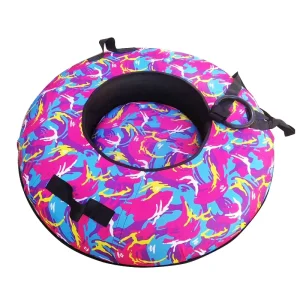 Inflatable Rubber Snow Tube for Skiing, Sledding, and Water Floating