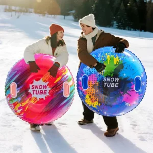 Inflatable Ski Ring Portable Waterproof Snow Tube Toy With Handle Snow Racer Snow Sled Board