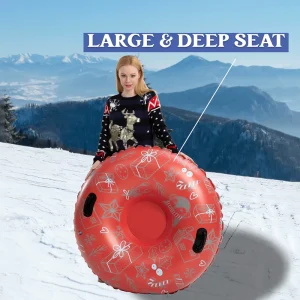 Inflatable Snow Tube for Kids and Adults Heavy Duty Snow Tube for Sledding Great Inflatable Snow Sled for Winter