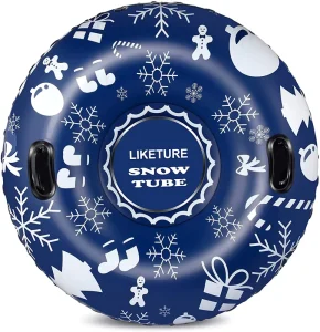 Inflatable Snow Tube with Safety Handles for Kids and Adults