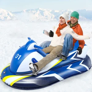 Inflatable Snowmobile Sled for Kids and Adults with Reinforced Handle