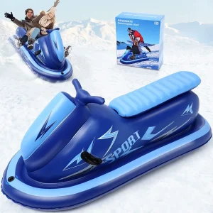 Inflatable Snowmobile Sled for Kids and Adults with Reinforced Handle