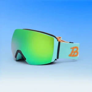 JR022-B Spherical Lens Plastic Frame Ski Goggles Magnet Ventilated Breathable UV400