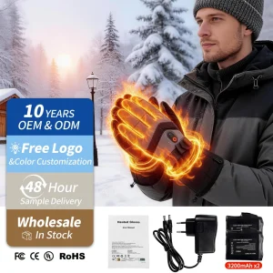 KS230 Heated Gloves for Men and Women Electric Waterproof Windproof Rechargeable Battery Winter Motorcycle Non-Slip Skiing Gloves