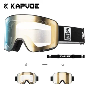 Kapvoe Photochromic Fashion Unisex Design Outdoor Sports for Snow Weather Ski Goggles