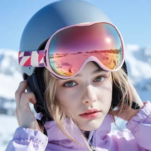 Kids’ Double-Layer Anti-Fog UV400 Ski Goggles Adjustable Strap Wide View Waterproof