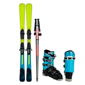 Kids Junior All Mountain Ski Set with Wood Construction