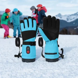 Kids’ Polyester Snowboarding Gloves Waterproof Breathable and Warm for Cold Weather Outdoor Activity