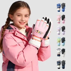 Kids Ski Gloves for Ages 7-12 Waterproof Warm Touchscreen