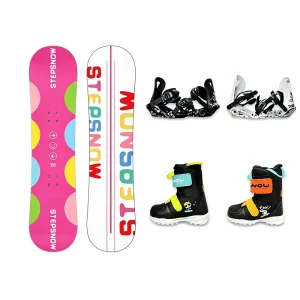 Kids Snowboard Set Children Snowboarding Gear Equipment Junior Lightweight Snow Board with Bindings Boots