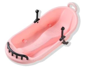 Kids Steering Plastic Sleds Snow Tubes Toboggan Traction Rope Sledding Toy Eco Friendly Durable 110x45x40cm Pink Blue